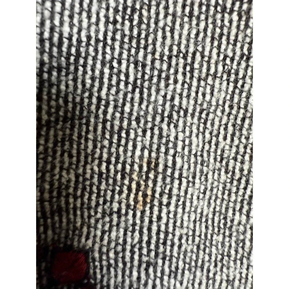 Lucky Brand Embroidered Cowl Neck Sweater Size S Grey Red Boho EUC